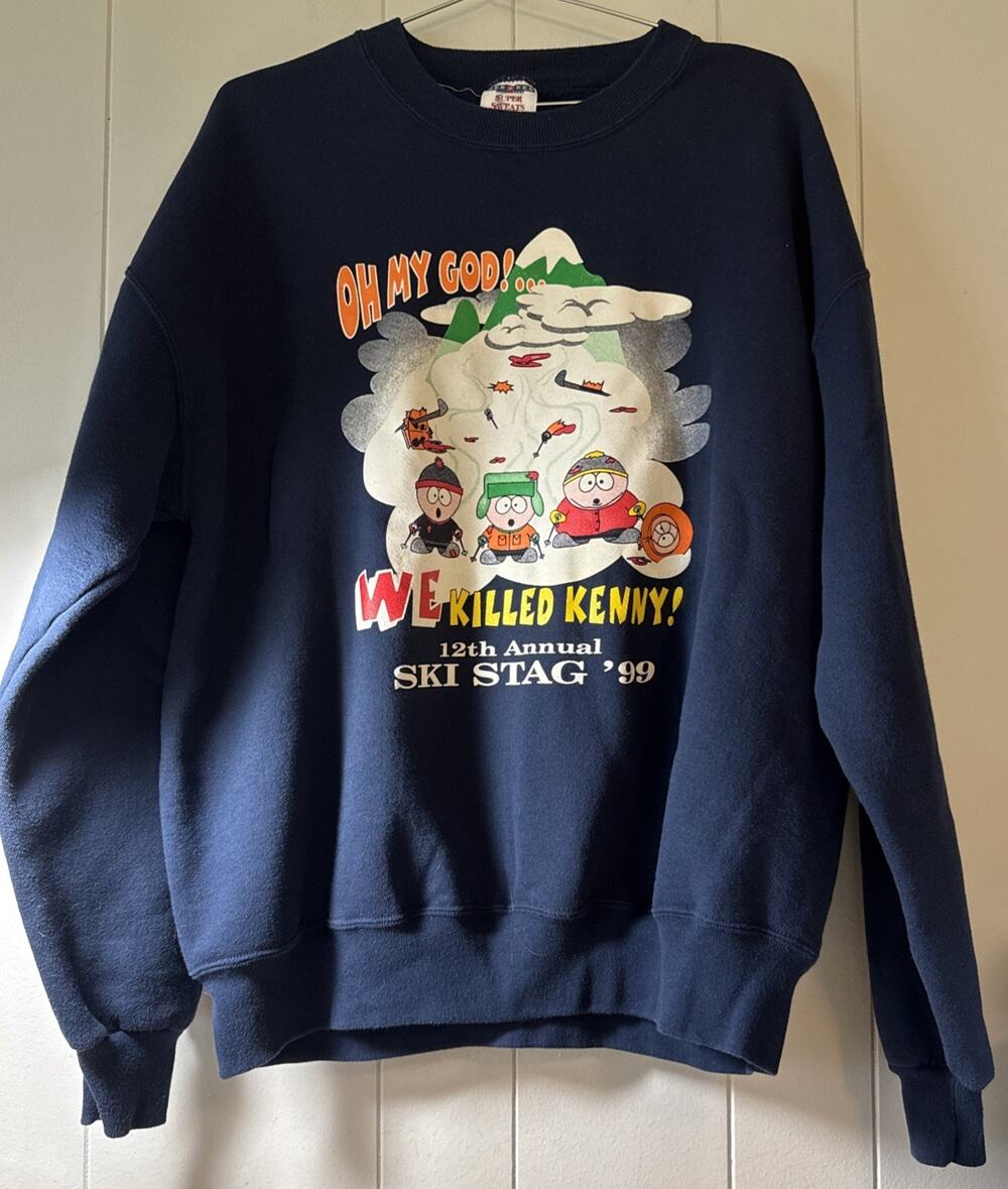 South Park VTG 90s Sweatshirt Sweatshirt Size XL 12th Annual Ski Stag VV